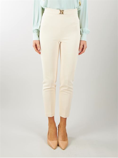 Straight trousers in stretch crêpe fabric Elisabetta Franchi ELISABETTA FRANCHI | Pants | PAT1441E2193